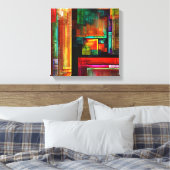 Zwart-wit Modern Abstract Kunstpatroon #04 Canvas Afdruk (Insitu (Slaapkamer))