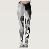 Zwart-wit, modern Abstract Leggings (Voorkant)