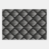 Zwart-wit modern abstract lijnpatroon inpakpapier vel (Voorkant)