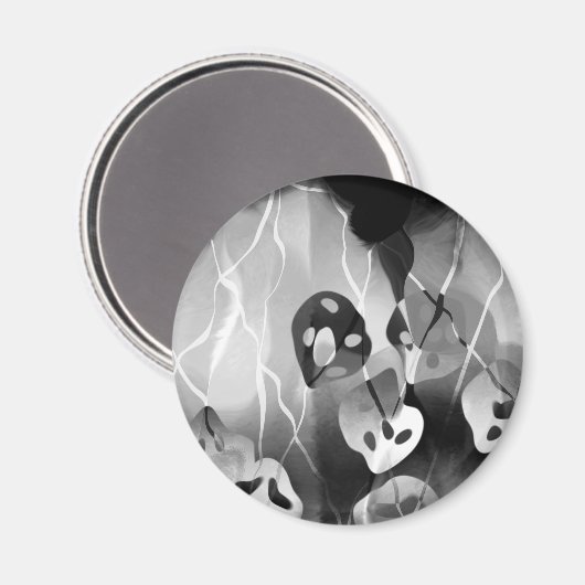 Zwart-wit, modern Abstract Magneet (Voorkant / Achterkant)