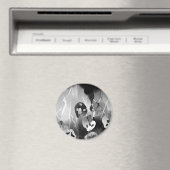 Zwart-wit, modern Abstract Magneet (Insitu (Vaatwasser))