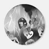 Zwart-wit, modern Abstract Magneet (Voorkant)