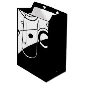 Zwart-wit, modern Abstract Medium Cadeauzakje (Voorkant Gekanteld)
