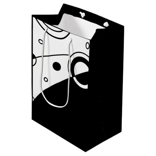 Zwart-wit, modern Abstract Medium Cadeauzakje (Voorkant Gekanteld)