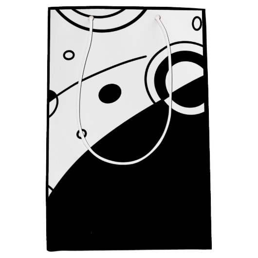 Zwart-wit, modern Abstract Medium Cadeauzakje (Voorkant)