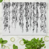 Zwart-wit modern Abstract patroon Theedoek (Gevouwen)