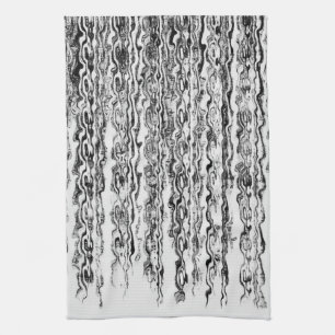 Zwart-wit modern Abstract patroon Theedoek