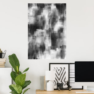 Zwart-wit, modern Abstract Poster