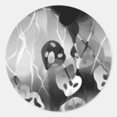 Zwart-wit, modern Abstract Ronde Sticker (Voorkant)