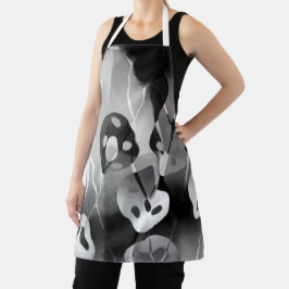 Zwart-wit, modern Abstract Schort