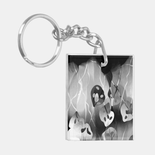 Zwart-wit, modern Abstract Sleutelhanger (Voorkant Links)