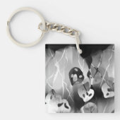 Zwart-wit, modern Abstract Sleutelhanger (Voorkant)