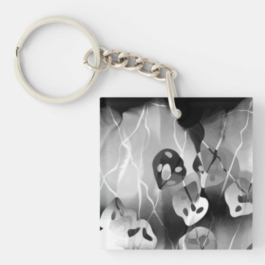 Zwart-wit, modern Abstract Sleutelhanger (Voorkant)