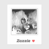 Zwart-wit, modern Abstract Sticker (Vel)