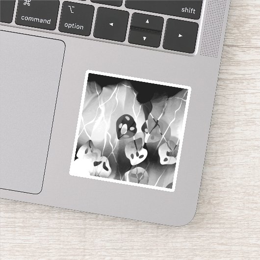 Zwart-wit, modern Abstract Sticker (Detail)