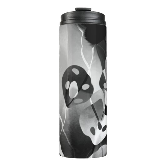 Zwart-wit, modern Abstract Thermosbeker (Voorkant)