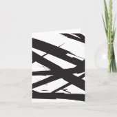 Zwart & Wit Modern Abstracte Kunst Lijn Decoratie Kaart (Voorkant)