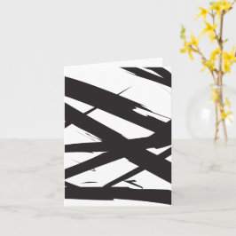 Zwart & Wit Modern Abstracte Kunst Lijn Decoratie Kaart