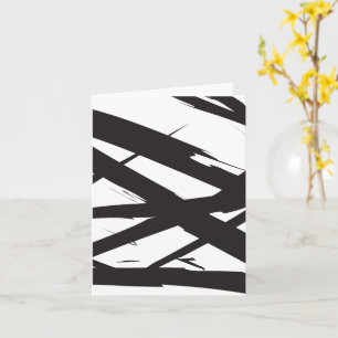 Zwart & Wit Modern Abstracte Kunst Lijn Decoratie Kaart