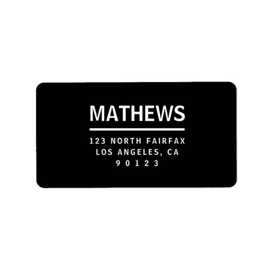 Zwart-wit | Modern adres voor retournering Etiket (Voorkant)