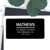 Zwart-wit | Modern adres voor retournering Etiket