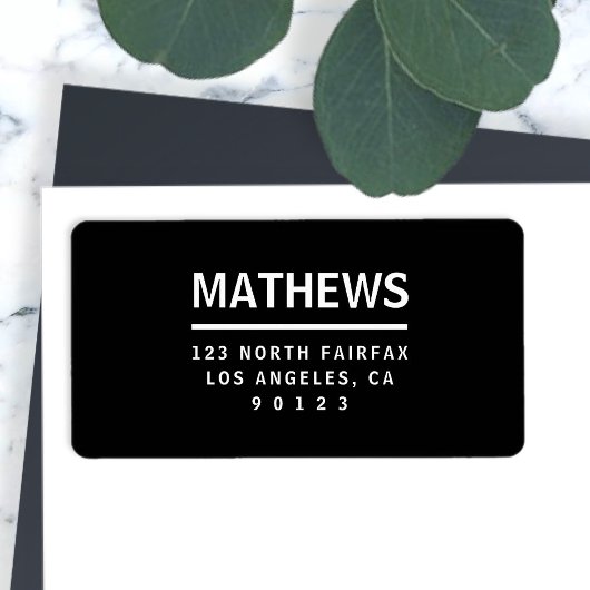 Zwart-wit | Modern adres voor retournering Etiket