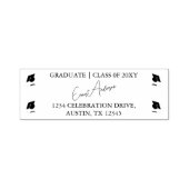 Zwart-wit Modern Afstuderen Retouradres Zelfinktende Stempel (Design)