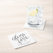 Zwart-wit Modern altijd en voor altijd script Kartonnen Onderzetters (Insitu)