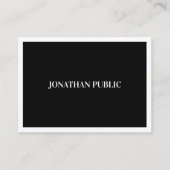 Zwart-wit modern B&W-legant minimalistisch Visitekaartje (Voorkant)
