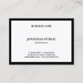 Zwart-wit modern B&W-legant minimalistisch Visitekaartje (Achterkant)