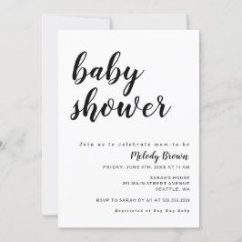 Zwart-wit Modern Baby shower Kaart