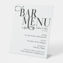 Zwart-wit modern barmenu voetstuk bord reclamebord met voetstuk