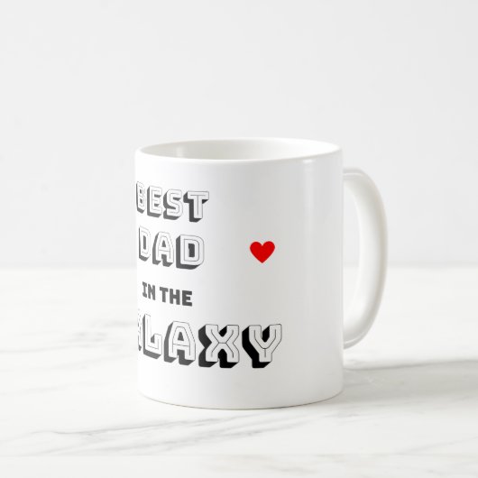 Zwart wit modern beste vader in de Galaxy Mok (Voorkant rechts)