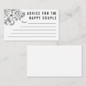 Zwart-wit modern bloemige huwelijksadvieskaart advieskaart
