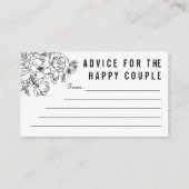 Zwart-wit modern bloemige huwelijksadvieskaart advieskaart (Voorkant)