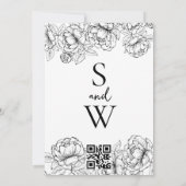 Zwart Wit Modern Boho Classic Minimalistische brui Kaart (Achterkant)