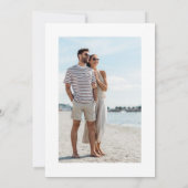 Zwart & Wit Modern Boho Wildbloem Huwelijksfoto Save The Date (Achterkant)