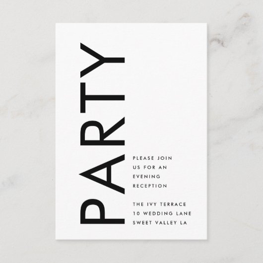 Zwart Wit Modern Bold Monogram Eenvoudige Huwelijk Informatiekaartje (Voorkant)