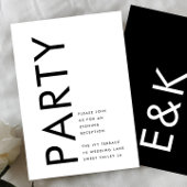 Zwart Wit Modern Bold Monogram Eenvoudige Huwelijk Informatiekaartje