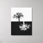 Zwart-wit modern boomkunstcanvas canvas afdruk (Voorkant)