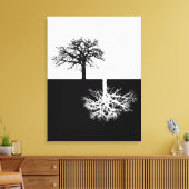 Zwart-wit modern boomkunstcanvas canvas afdruk (Insitu (Woonkamer))