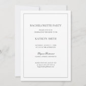 Zwart-wit Modern Border Bachelorette Party Kaart (Voorkant)