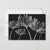 Zwart-wit Modern Botanisch Bloemen Bruiloft RSVP Kaartje (Achterkant)