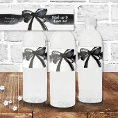 Zwart-wit Modern Bow Water waar je op wacht? Waterfles Etiket