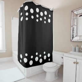 Zwart-wit Modern Bubbles Stippen Douchegordijn