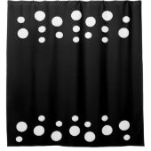 Zwart-wit Modern Bubbles Stippen Douchegordijn (Voorkant)