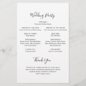 Zwart-wit modern budget huwelijksprogramma (Achterkant)