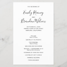 Zwart-wit modern budget huwelijksprogramma