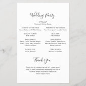 Zwart-wit modern budget huwelijksprogramma (Achterkant)