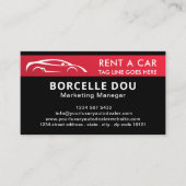 Zwart Wit Modern Car Rent Visitekaartje (Voorkant)